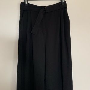 Mendocino Long black wide leg trousers